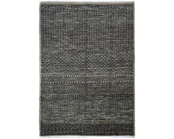 9x12 Moroccan Brown Hand Woven Wool Area Rug